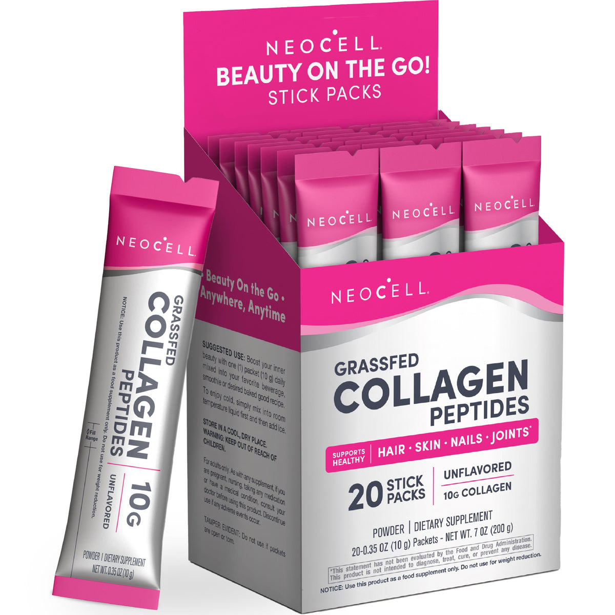 Collagen Peptides 10 gram Stick Packs, 20 Stick Packs