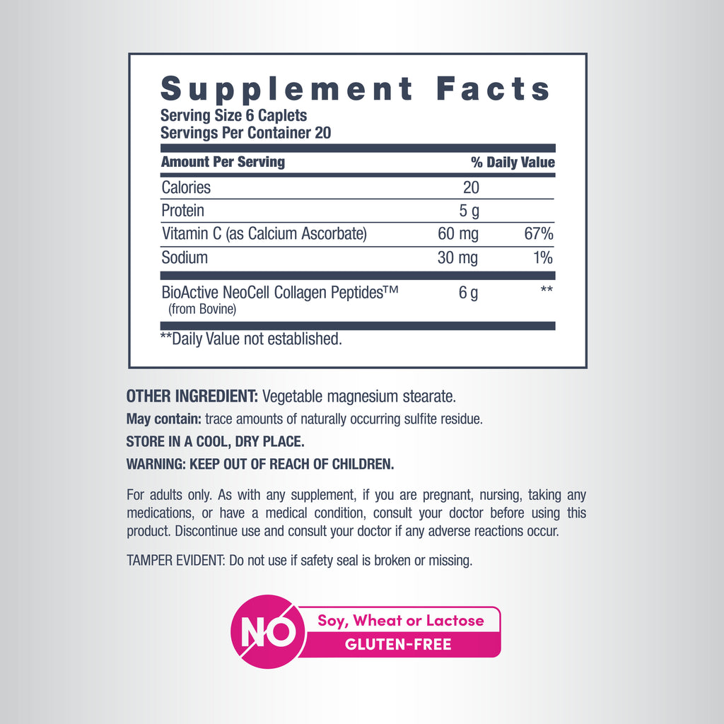 Grassfed Collagen Peptides + C, 6000 mg, 120 Caplets