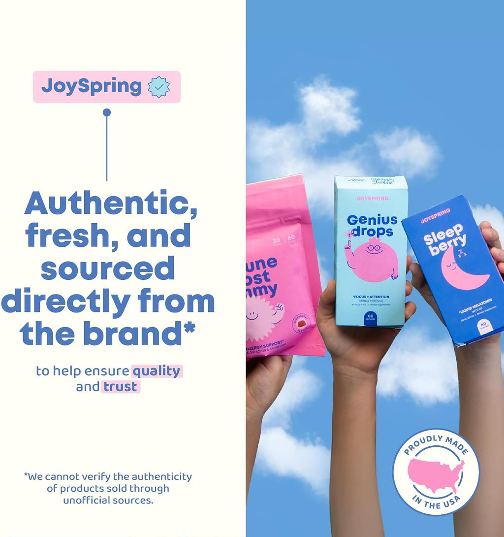 JoySpring Mood Munchies Saffron Gummies for Kids 4+ | Saffron Extract with GABA, Passion Flower & St Johns Wort | Sugar Free Vegan Brain Support & Kids Focus Gummies | Crafted in USA | Shapes May Vary