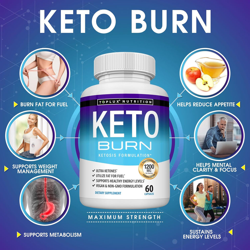 Keto Burn Pills Ketosis - 1200 Mg Ultra Advanced Natural Ketogenic Using Ketone Diet Support Energy Focus Men Women 60 Capsules