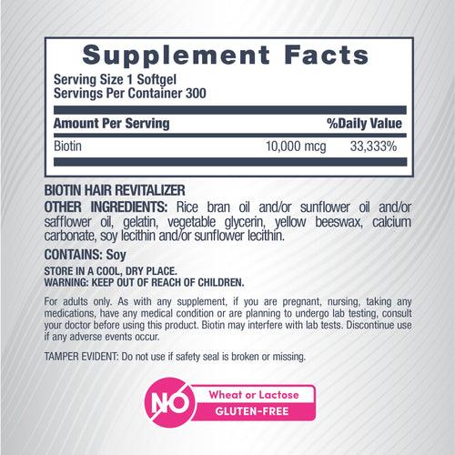 Biotin Hair Revitalizer, 10,000 mcg, 300 Softgels
