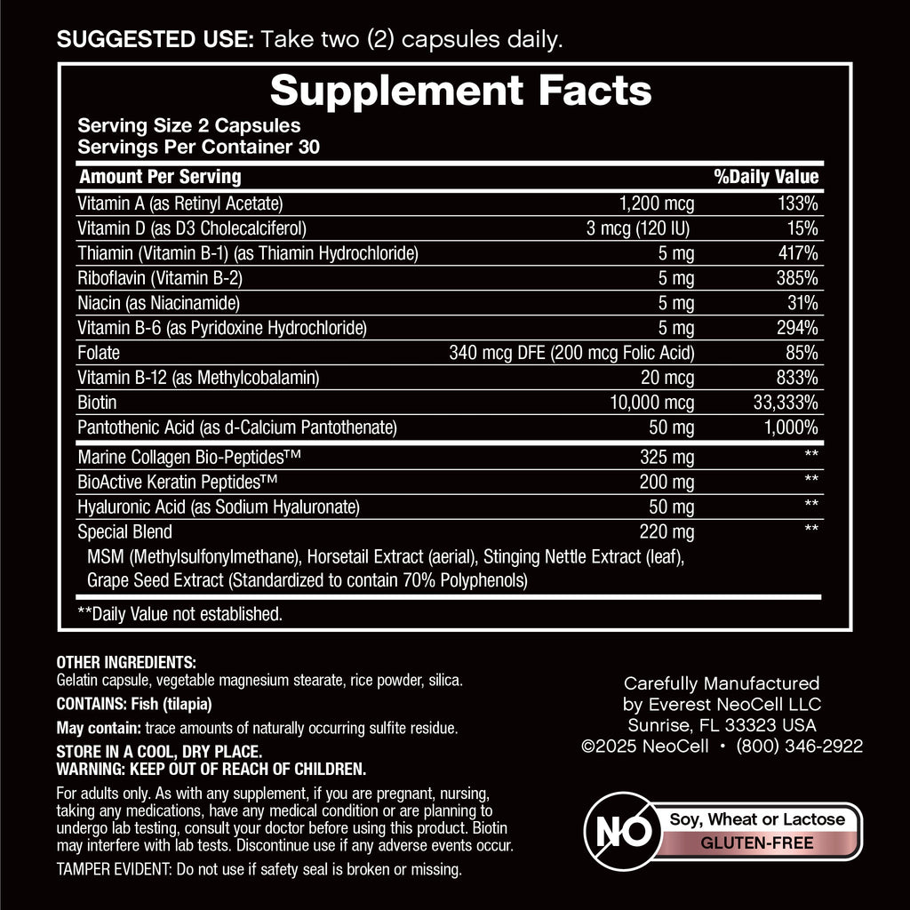 Biotin + Collagen & Keratin, 60 Capsules