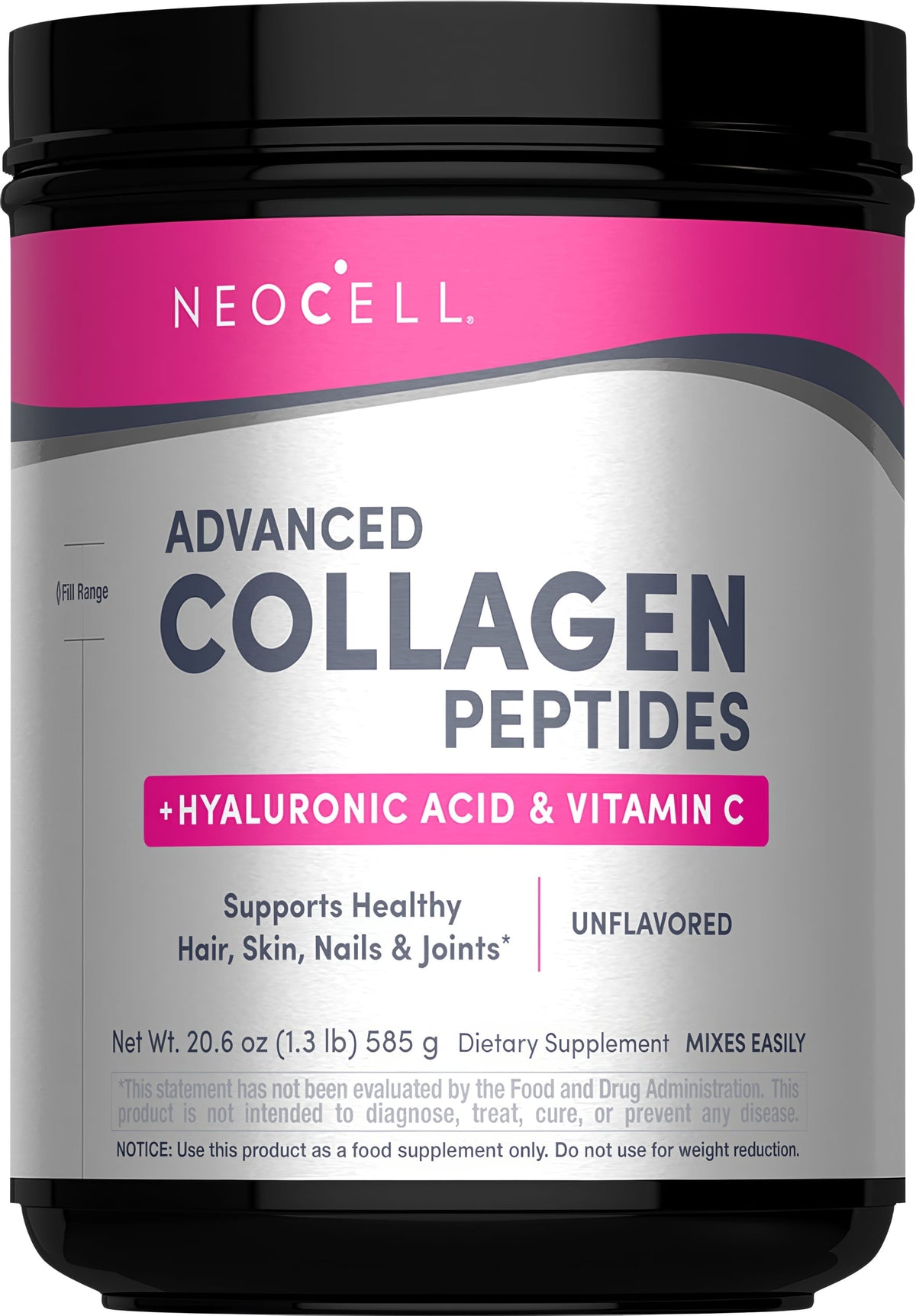 Advanced Collagen Peptides + Hyaluronic Acid + C, 20.6 oz (585 g) Powder