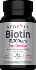 Biotin 10,000 MCG Fast Dissolve, 180 Fast Dissolve Tablets