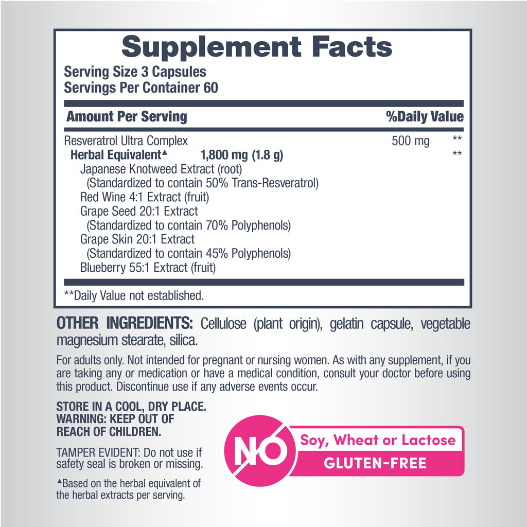 Resveratrol Ultra Complex, 200 Capsules