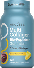 Multi Collagen Bio-Peptides Gummies Tropical Fruit Flavor, 60 Tasty Gummies