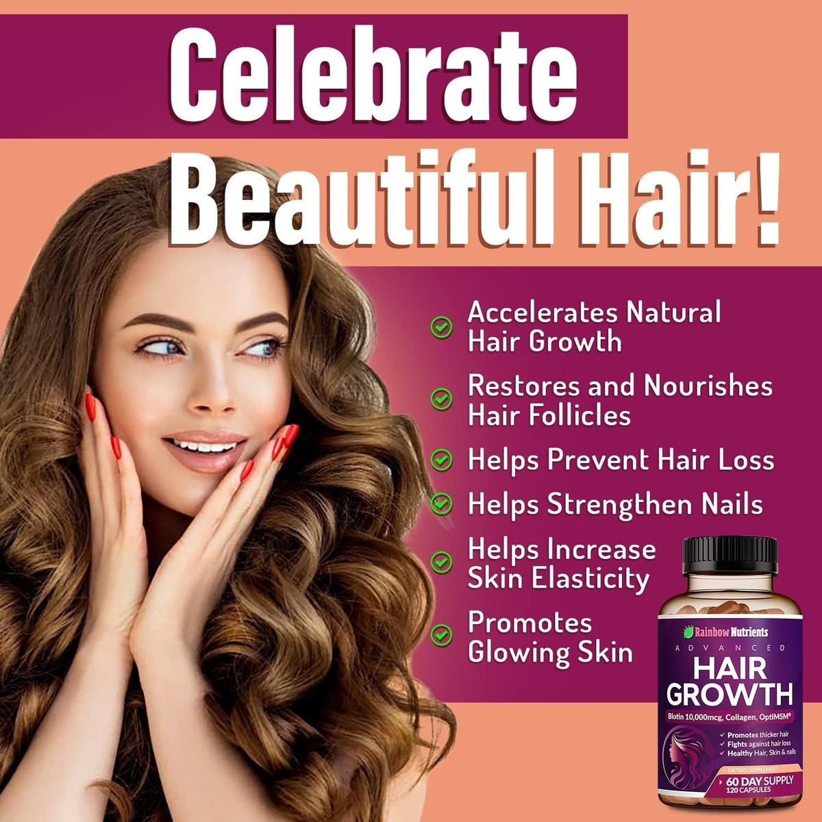 Advanced Hair, Skin & Nails Growth Formula – Doctor-Formulated with Collagen & Biotin for Intrinsic Beauty Support